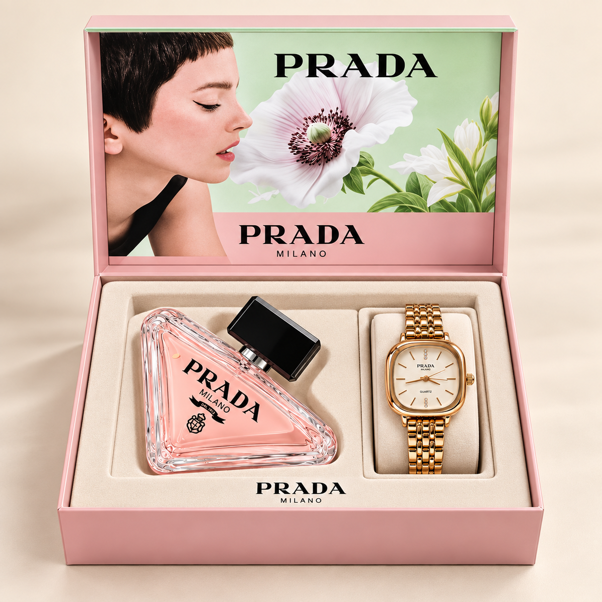 Intense Eau De Parfum & Watch Gift Set for Women – Floral Fragrance with Stylish Wrist Watch Combo