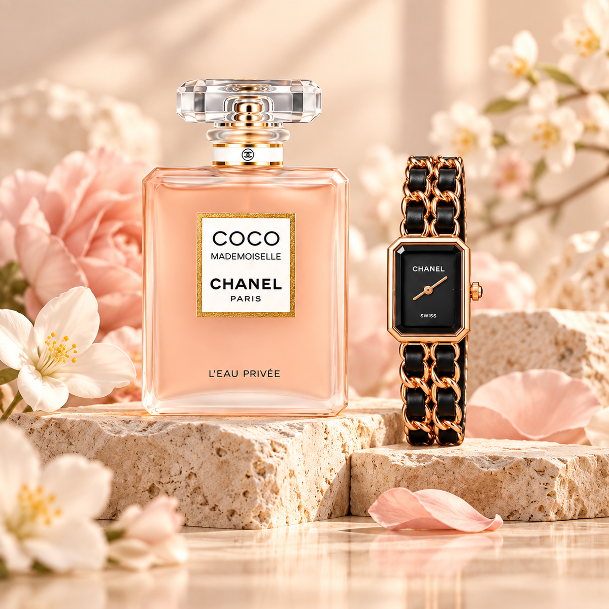 Chanel Coco Mademoiselle & Watch Gift Set for Women – Elegant Fragrance and Stylish Timepiece Combo