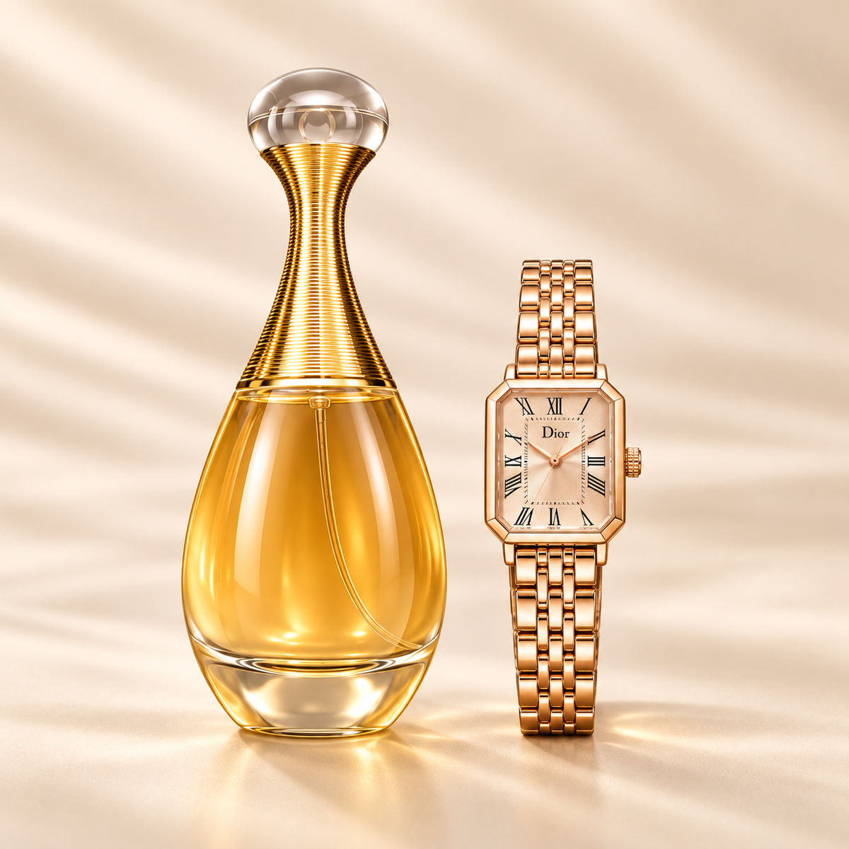 J'adore Perfume and Watch Gift Set for Women | Floral Fragrance with Elegant Wrist Watch